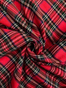 Easowa Curve Christmas Plus Size Women's Plaid Cutout V-Neck Ruffle Hem Dress - Multicolor - View 7