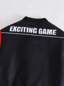 SHEIN Tween Boy Autumn/Winter Casual Streetwear Racing Baseball Jacket - Multicolor - View 5