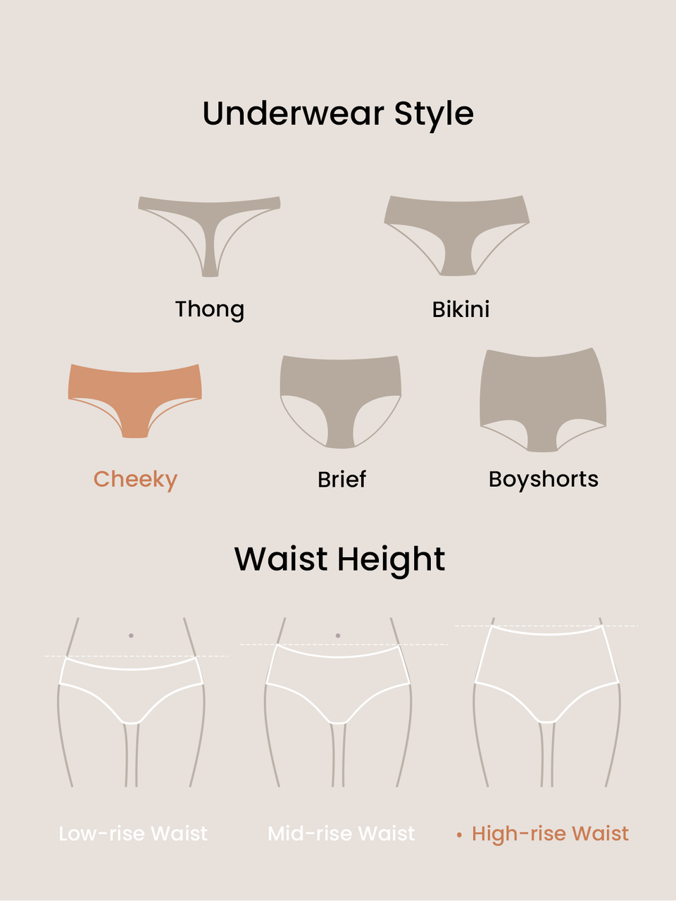 3-Pack Cotton High-Waist High-Leg Cheeky Panties Set
