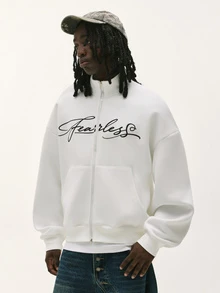 Baseblock Men's Comfortable Streetwear Pure Cotton Sweatshirt, New Fall Looks - White - View 4