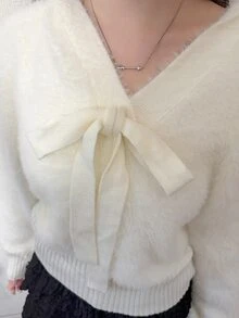 FRIFUL Women's Solid Color Casual Versatile Daily Wear Hooded Sweater Fall - Beige - View 6