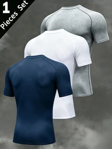 Gym Rark 男士短袖修身健身運動T恤 - 藍色 - 查看 2