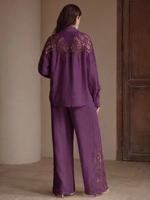 Anewsta Women Two-Piece Outfits - Purple - View 2