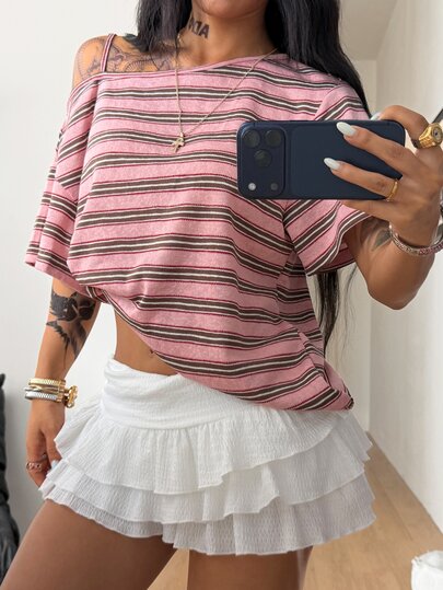 Coolane 女款秋季街頭風 Y2K 骷髏圖案寬鬆黑色 T 恤