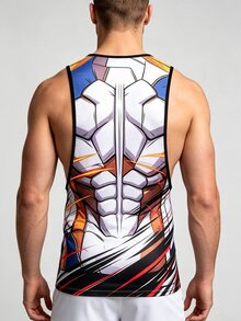 Gym Rark Men's All-Over Print Casual Daily Sports Top, Gym - Multicolor - View 5