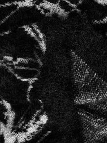 ROMWE MEN Men's Round Neck Dark Geometric Art Knit Sweater Street Style - Black - View 8