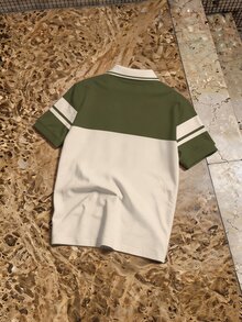 HypeHours 男士字母條紋印花短袖休閒 Polo 衫 - 彩色 - 查看 2