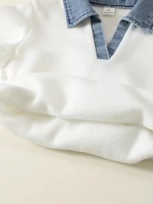 SHEIN 2件組小男孩秋冬休閒 Polo 運動衫與牛仔褲套裝 - 彩色 - 查看 7