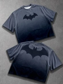 BATMAN X SHEIN Manfinity EMRG 男士街頭風寬鬆休閒T恤 - 彩色 - 查看 1