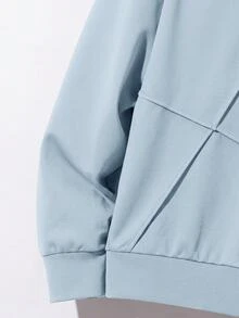 SHEIN 2件組青少年男孩大學風字母圖案連帽衛衣與抽繩長褲套裝，返校季 - 藍色 - 查看 5