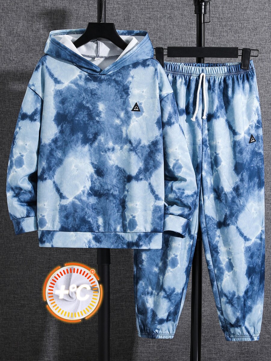 SHEIN Kids Boys Casual Comfortable Versatile Crew Neck Sweatshirt & Long Pants Set - Multicolor - View 1
