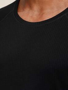 Men's Solid Color Breathable Short Sleeve Sports T-Shirt - Black - View 5