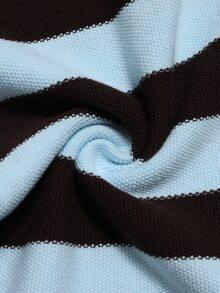 Linhara CURVE Cardigan Rajut Kancing Tunggal Bergaris Motif Blok Warna Ukuran Plus untuk Musim Dingin - Coffee Brown - View 5