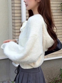 FRIFUL Women's Solid Color Casual Versatile Daily Wear Hooded Sweater Fall - Beige - View 2