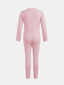 SHEIN 少女休閒日常長袖運動連身褲 - 淺粉色 - 查看 2