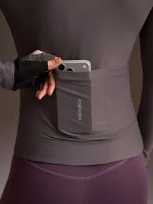 Powerista Atasan Bersepeda Wanita Lengan Panjang Raglan dengan Resleting Depan - Dark Grey - View 4