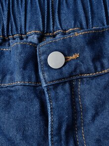 EMERY ROSE Plus Size Women's Casual Daily Denim Jeans With Pockets And Buttons - Blue - View 10