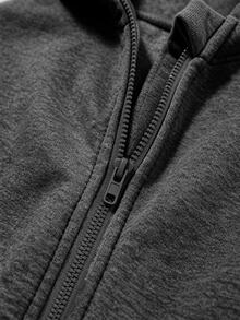 Autumn/Winter Girls' Hooded Zip-Up Jacket - Street Style Mix, Warm Knitted Fabric Suitable For Autumn/Winter, Slightly Oversized Fit For Growth Room, Perfect For Campus And Street Wear, Instantly Transform Into A Vibrant Girl! - Burgundy - View 5