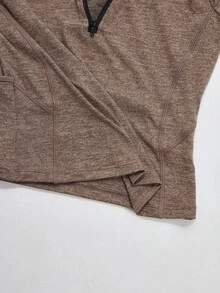 Powerista Women's Brown Black High Neck Long Sleeve Slim Fit Sports Sweatshirt - Brown - View 8