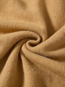 Rusticease Women's Plus Size Solid Color Turtleneck Sweater, Autumn/Winter - Camel - View 5