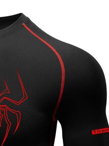 Gym Rark Men's Spider Print Raglan Short Sleeve Sports T-Shirt - Black - View 5