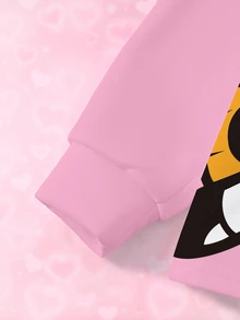 THE POWERPUFF GIRLS X SHEIN طقم سويت شيرت وبنطلون ليجنز بطبعة كرتونية للبنات الصغيرات - أبيض - مشاهدة 6