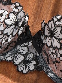 SHEIN 女款性感內衣藍色4件套 - 黑與白 - 查看 7