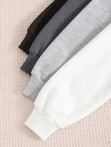 兒童青少年女孩休閒基礎款圓領長袖衛衣4件套 - 彩色 - 查看 4