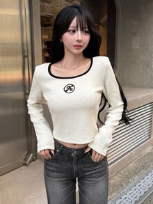 FRIFUL Women's Casual Versatile Long Sleeve T-Shirt, Autumn - White - View 6