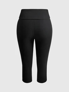 ROMWE Grunge Punk Celana Panjang Wanita Ukuran Besar Gaya Punk Militer 7/8 dengan Desain Kancing Napoleon, Dekorasi Paku Keling, Potongan Ramping, Pakaian Kasual Streetwear - Hitam - View 2