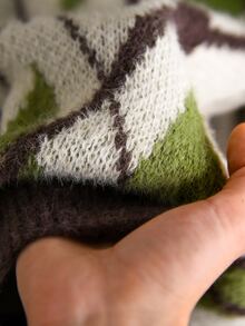 Elaquor Áo cardigan họa tiết quả trám casual size lớn cho mùa Thu/Đông - Nhiều màu - Xem 6