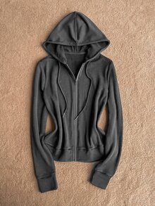 Attitoon Women's Wing Pattern Casual Daily Hooded Sweatshirt - Dark Grey - View 4