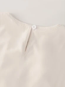 Balvessa Women's Autumn/Winter Beige/Apricot Metal Decor Elegant Commute Blouse - Apricot - View 6