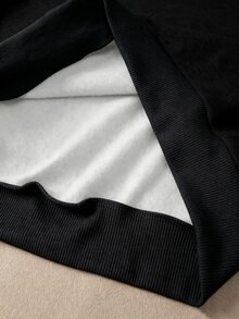 青少年女孩半拉鍊字母印花丹寧效果運動衫 - 彩色 - 查看 6