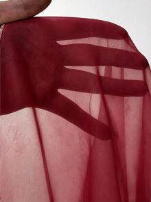 Viva Relle Plus Size Sexy Cold Shoulder Spaghetti Strap Front Short Back Long Burgundy Dress Fall - Burgundy - View 6