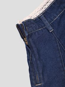 GlowEve Women's Waist Contrast Lace Casual Denim Skirt - Blue - View 5