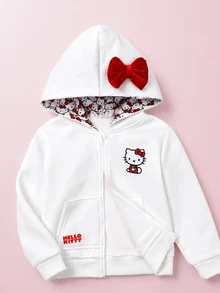 Maija Kids HELLO KITTY AND FRIENDS | SHEIN Maija Kids 女童小女孩優雅仙女公主貓頭鷹海德薇圖案白色圓領衛衣與格紋裙套裝，返校、婚禮、7歲生日、秋季 - 白色 - 查看 2