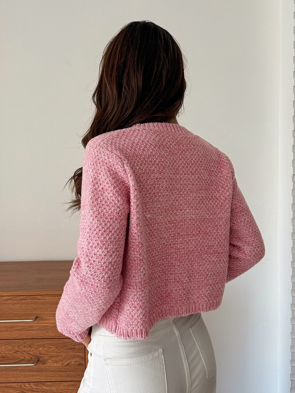 Women's Casual Elegant Versatile Cardigan, Autumn/Winter Brunch Office Brunch Light Pink