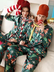 Chillnights Dragon Pattern Satin Men's Loungewear Set - Multicolor - View 1