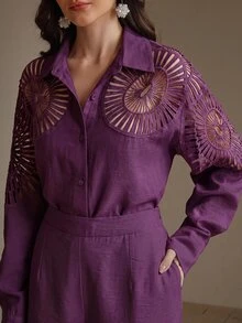 Anewsta Women Two-Piece Outfits - Purple - View 4