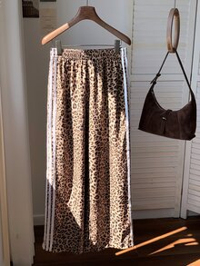 Comfortcana Women's Leopard Print Colorblock Casual Daily Long Pants - Multicolor - View 2