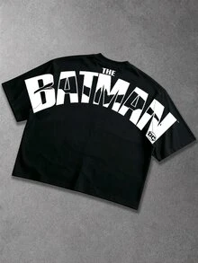 BATMAN X SHEIN Manfinity EMRG 男士街頭風休閒寬鬆版型T恤 - 彩色 - 查看 2