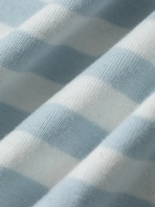 Dazy Maternity Contrast Stripe Umbrella Skirt Long Sleeve Round Neck Casual Vacation Versatile Daily Spring Autumn Maternity Dress - Blue - View 7