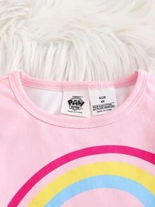 SHEIN | PAW Patrol 女童修身長袖長褲居家服 - 粉色 - 查看 3