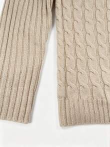 SHEIN Women's Solid Color Camisole Top And Cardigan And Long Pants Knit 2 Pieces Set - Khaki - View 5