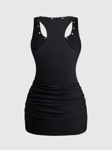 ROMWE Street Life Women's Punk Music Festival Star Print Mini Dress - Multicolor - View 2