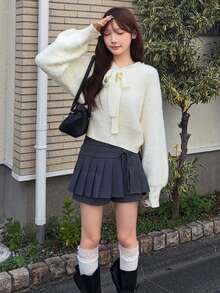 FRIFUL Women's Solid Color Casual Versatile Daily Wear Hooded Sweater Fall - Beige - View 7