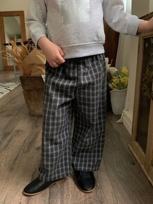 DAZY Baby Boys Plaid Loose Casual Korean Style Bottoms Fall - Grey - View 6