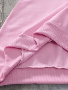 AXEPEAK Casual Sports Racing Black & Gray Colorblock Split Patchwork Stylish Versatile Long Sleeve Pullover - Pink - View 5