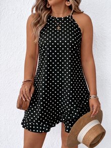 Selamara Women's Autumn/Winter New Hot-Selling Polka Dot Print Pattern Casual Versatile Plus Size Dress - Multicolor - View 6